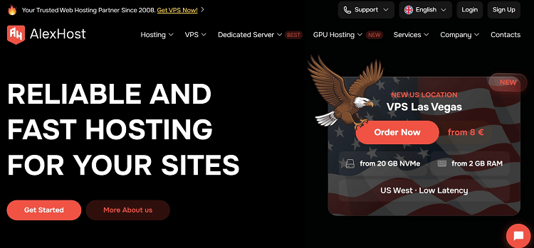 AlexHost 拉斯维加斯机房上线:无限流量+Windows,6.8欧/月起,用码享15%优惠